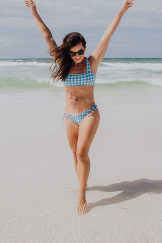 Capri Island Blue Gingham Bikini - Top freeshipping - Belle Isabella Boutique